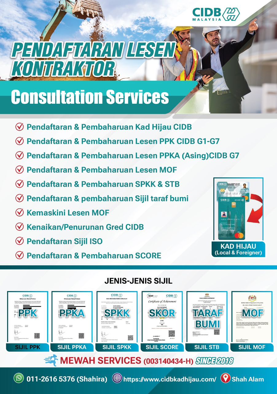 Pendaftaran Lesen Kontraktor - Consultation Services CIDB